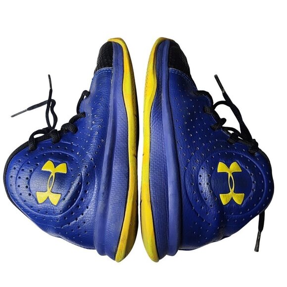 Under Armour Youth Boys Basketball Shoes Black/Blue Size 1 - Picture 7 of 9